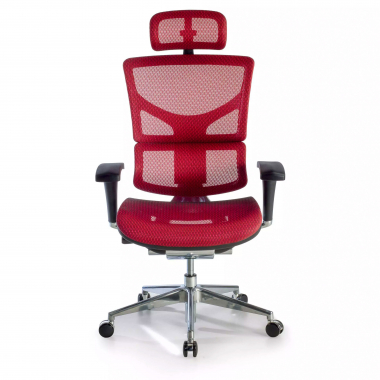 ergonomischer burostuhl rot next2 mit kopfstutze netzstoff 4d verstellbare armlehnen lordosenstutze kopfstutze 4