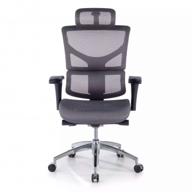 ergonomischer burostuhl grau next1 mit kopfstutze netzstoff 4d verstellbare armlehnen lordosenstutze kopfstutze 4