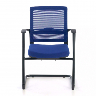 konferenzstuhl blau alpha netzstoff feste armlehnen 3
