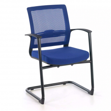 konferenzstuhl blau alpha netzstoff feste armlehnen 1