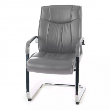 konferenzstuhl grau freischwinger naturleder naturleder gepolsterte armlehnen 6
