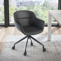 Drehstuhl Ores mit Rollen, modernes Design, Kunstleder