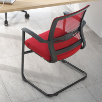 Besucherstuhl Alpha, Rückenlehne mit Netzstoff, eingespritzter Schaum