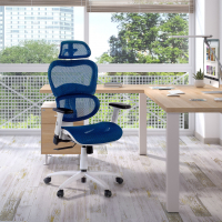 Ergonomischer Bürostuhl Ergocity white, Lendenkissen, 3D-Armlehnen