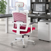 Ergonomischer Bürostuhl Akira white, mit Kopfstütze