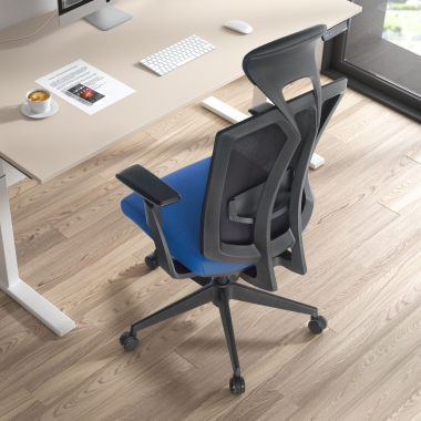 ergonomischer burostuhl blau ridley netzstoff 3d verstellbare armlehnen lordosenstutze kopfstutze 2