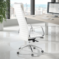 Design Bürostuhl Tower, mit Kopfstütze, Naturleder