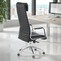Design Bürostuhl Tower, mit Kopfstütze, Naturleder