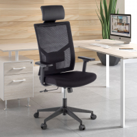Ergonomischer Bürostuhl Verdi, mit Kopfstütze und verstellbaren Armlehnen