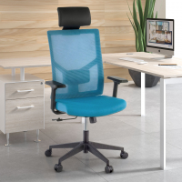 Ergonomischer Bürostuhl Verdi, mit Kopfstütze und verstellbaren Armlehnen
