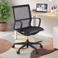 Design Bürostuhl Fox black, neigbare Rückenlehne, Netzstoff
