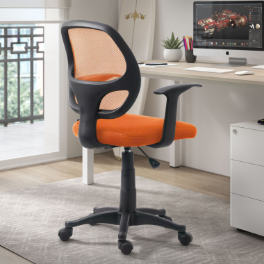 gunstiger burostuhl orange one netzstoff feste armlehnen 2