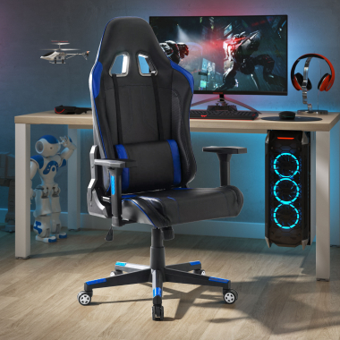 gaming stuhl blau gaming stuhl kunstleder 3d verstellbare armlehnen 2