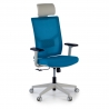 Ergonomischer Bürostuhl Verdi white, mit Kopfstütze, verstellbare Armlehnen