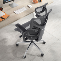Luxus Bürostuhl Ergonomisch Next1, Netzstoff mit Kopfstütze in