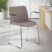Besprechungsstuhl Flow, ergonomische Rückenlehne, mit Armlehnen