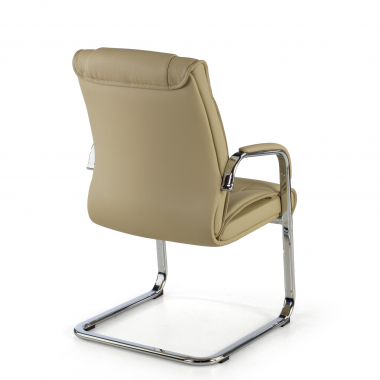 konferenzstuhl beige freischwinger naturleder naturleder gepolsterte armlehnen 5