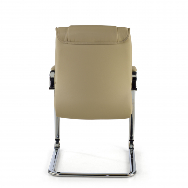 konferenzstuhl beige freischwinger naturleder naturleder gepolsterte armlehnen 6