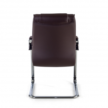 konferenzstuhl braun freischwinger naturleder naturleder gepolsterte armlehnen 6