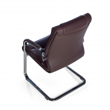 konferenzstuhl braun freischwinger naturleder naturleder gepolsterte armlehnen 8