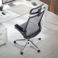 Luxus Bürostuhl Yanet, Aluminium, Kopfstütze
