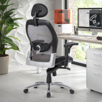 ergonomischer Bürostuhl Hong Kong, verstellbare Armlehnen, mit Kopfstütze