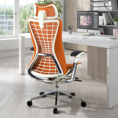ergonomischer burostuhl orange miller netzstoff 3d verstellbare armlehnen 2