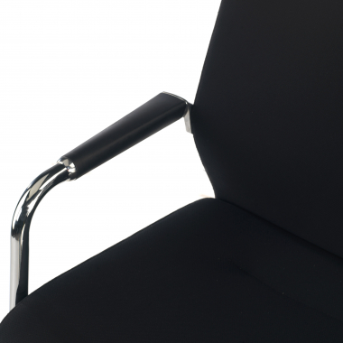 konferenzstuhl schwarz gewebe kunstleder gepolsterte armlehnen 8