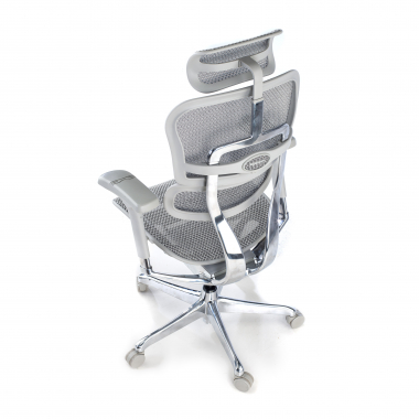 ergonomischer burostuhl weiss grau weisse struktur netz netzstoff 5d verstellbare armlehnen kopfstutze 9