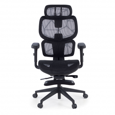 ergonomischer burostuhl schwarz every netzstoff 3d verstellbare armlehnen kopfstutze ausziehbare fussstutze 5