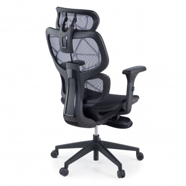 ergonomischer burostuhl schwarz every netzstoff 3d verstellbare armlehnen kopfstutze ausziehbare fussstutze 7