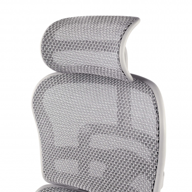 ergonomischer burostuhl weiss grau weisse struktur netz netzstoff 5d verstellbare armlehnen kopfstutze 13