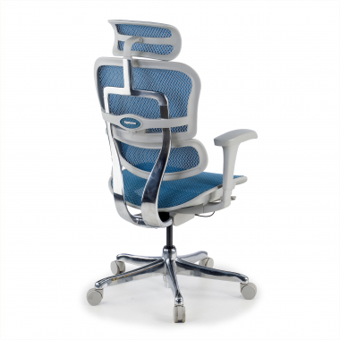 ergonomischer burostuhl weiss blau weisse struktur netz netzstoff bewegliche armlehnen kopfstutze 7