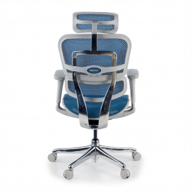 ergonomischer burostuhl weiss blau weisse struktur netz netzstoff bewegliche armlehnen kopfstutze 8