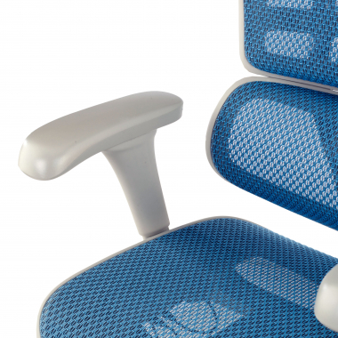 ergonomischer burostuhl weiss blau weisse struktur netz netzstoff bewegliche armlehnen kopfstutze 10