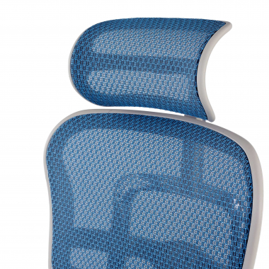 ergonomischer burostuhl weiss blau weisse struktur netz netzstoff bewegliche armlehnen kopfstutze 11