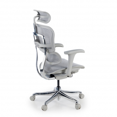ergonomischer burostuhl weiss grau weisse struktur netz netzstoff bewegliche armlehnen kopfstutze 6