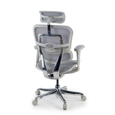 ergonomischer burostuhl weiss grau weisse struktur netz netzstoff bewegliche armlehnen kopfstutze 7