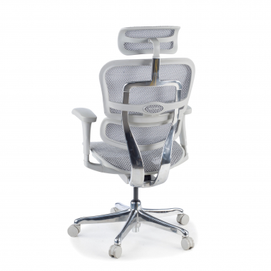 ergonomischer burostuhl weiss grau weisse struktur netz netzstoff bewegliche armlehnen kopfstutze 8