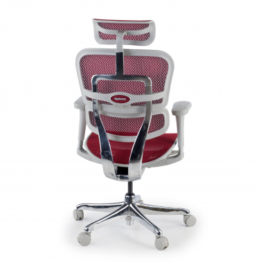 ergonomischer burostuhl weiss rot weisse struktur netz netzstoff bewegliche armlehnen kopfstutze 8