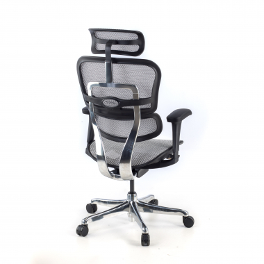 ergonomischer burostuhl grau schwarzes gestell netz netzstoff bewegliche armlehnen kopfstutze 6