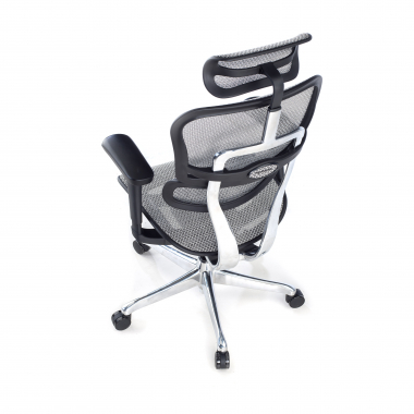 ergonomischer burostuhl grau schwarzes gestell netz netzstoff bewegliche armlehnen kopfstutze 8