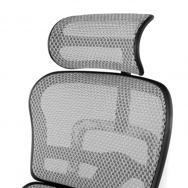 ergonomischer burostuhl grau schwarzes gestell netz netzstoff bewegliche armlehnen kopfstutze 9