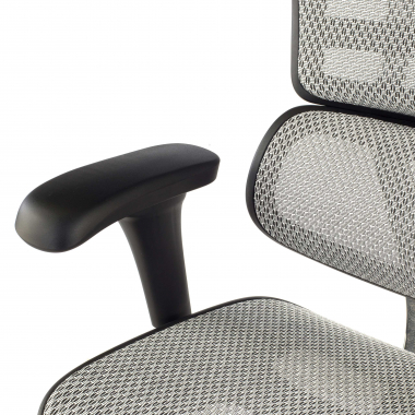 ergonomischer burostuhl grau schwarzes gestell netz netzstoff bewegliche armlehnen kopfstutze 10