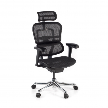 ergonomischer burostuhl schwarz schwarzes gestell netz netzstoff bewegliche armlehnen kopfstutze 1