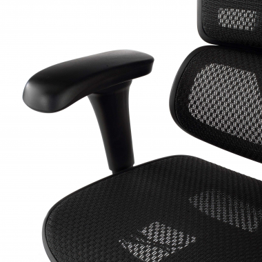 ergonomischer burostuhl schwarz schwarzes gestell netz netzstoff bewegliche armlehnen kopfstutze 10