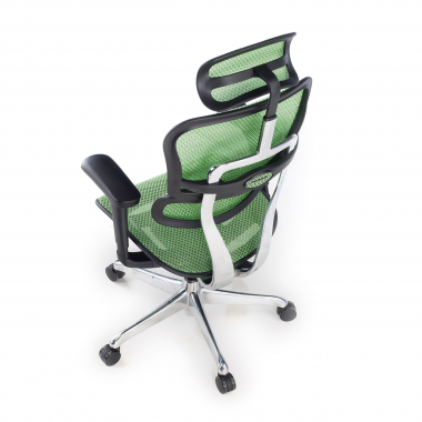 ergonomischer burostuhl grun schwarzes gestell netz netzstoff bewegliche armlehnen kopfstutze 8
