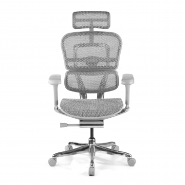 ergonomischer burostuhl weiss grau weisse struktur netz netzstoff 5d verstellbare armlehnen kopfstutze 5