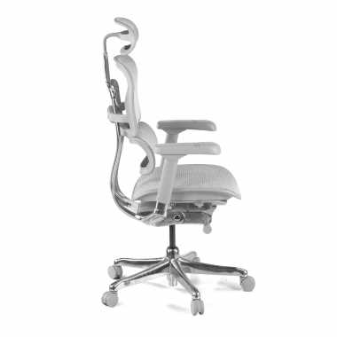 ergonomischer burostuhl weiss grau weisse struktur netz netzstoff 5d verstellbare armlehnen kopfstutze 6