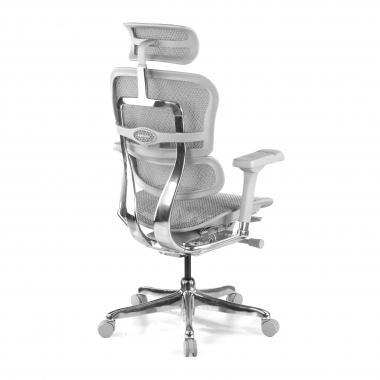 ergonomischer burostuhl weiss grau weisse struktur netz netzstoff 5d verstellbare armlehnen kopfstutze 7